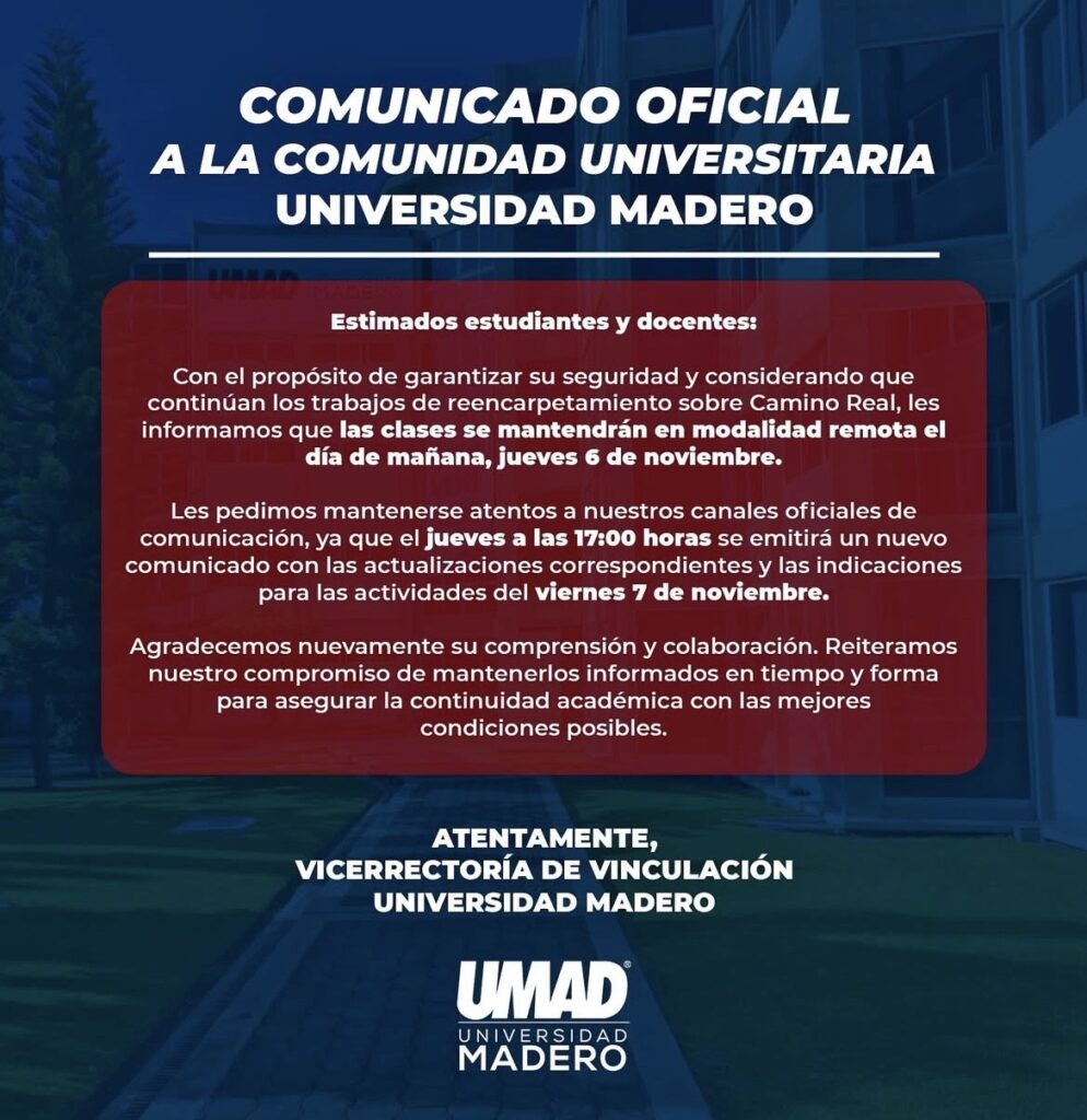 Repavimentación Camino Real UMAD